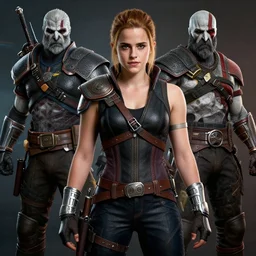 emma watson in gears of war, destiny 2, witcher 3, god of war, warframe, cyberpunk 2 0 7 7, overwatch, fortnite, highly detailed, extremely high quality, hd, 4 k, professional photographer, 4 0 mp, lifelike, top - rated, award winning, realistic, detailed lighting, detailed shadows, sharp, edited, corrected, trending
