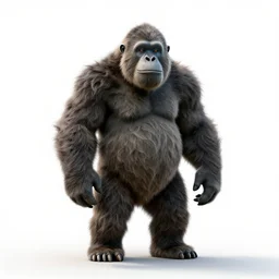 grizzled yeti, studio photography, full body, standing, isolated on a pure white background, centered, whole figure in frame, sharp focus, studio lighting