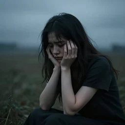 a dark mind in a nightmare is aware of betrayal sadness and despondency of a schizophrenic