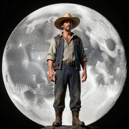 farmer on the moon, Many Details, Photo, Ultra Detailed, Render Unreal Engine, Photorealistic
