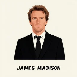 james madison, clint eastwood portrays president james madison, minimalist movie poster, minimalism, digital art, fan art, trending on artstation