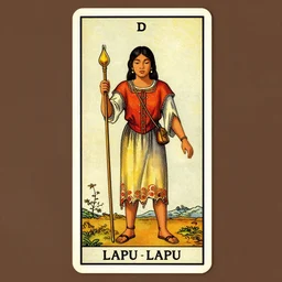 lapu - lapu tarot card portrait fullbody, vintage artwork, filipino artwork, indonesian art, cruz herrera jose, trending on artstation