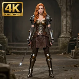 full body photo christina hendricks steampunk warrior,  highly detailed, 4k, HDR, award-winning photo