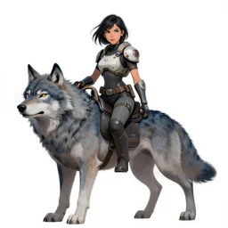 a badass space warrior chick riding an oversized wolf companion, comic book art, by yoji shinkawa and takehiko inoue and kim jung gi, masterpiece, perfect