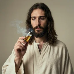 jesus holding a vape