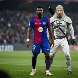 Ousmane Dembélé from Barcelona as Geralt of Rivia fromThe Witcher