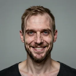 portrait of a greasy haired creepy dutch man, creepy smile, oval shaped head, very weak and fading patchy patchy patchy facial hair, light brown undercut hairstyle, oily skin, canon eos r 3, f / 1. 4, iso 2 0 0, 1 / 1 6 0 s, 8 k, raw, unedited, symmetrical balance, wide angle