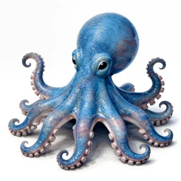 smiling blue octopus. detailed. deep. masterpiece. john singer sargent