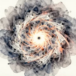 a watercolor fractal flame painted by the electric sheep, detailed dynamic composition