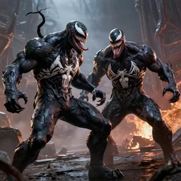 venom in doom eternal fighting alongside doom slayer