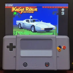 knight rider video game, nintendo 6 4, n 6 4, screenshot, low poly count, distance fog, blurry textures