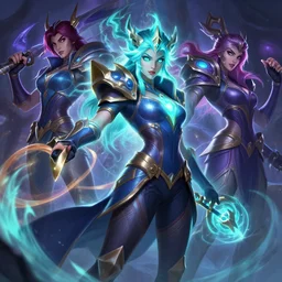 karma league of legends wild rift hero champions arcane magic digital painting bioluminance alena aenami artworks in 4 k design by lois van baarle by sung choi by john kirby artgerm style pascal blanche and magali villeneuve mage fighter assassin
