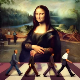 mona lisa crossing abbey road