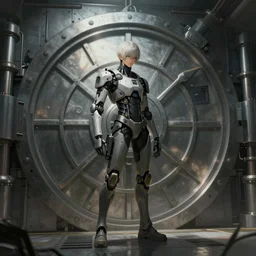a top secret vault, detailed digital illustration by greg rutkowski, cyberpunk, android netrunner