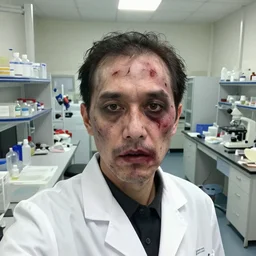 zombie outbreak laboratory scientist selfie photo