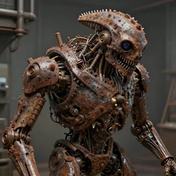 a close up of a machine creature made of teeth, rusty meat machine, bio - mechanical factory, concept art by giger, cgsociety, assemblage, greeble, grotesque