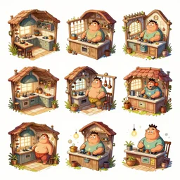 photo cartoon bd illustration comic manga painting of kitchen environement : 5 fantasy environement, digital painting : 1 fat brush concept sketch artist bd enki bilal : 1 0