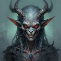 a hyper-detailed portrait of a menacing DMT entity, digital painting