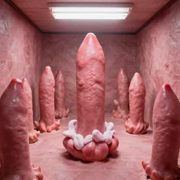a liminal space completely made of dicks