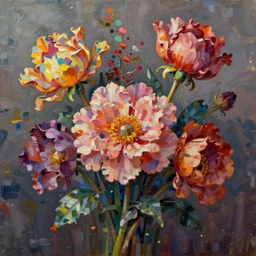 hyper detailed 3d render like a Oil painting - a vivid flower bouquet, long petals, huge blossoms, by Jacek Yerka, Mariusz Lewandowski, Houdini algorithmic generative render, Abstract brush strokes, Masterpiece, Edward Hopper and James Gilleard, Zdzislaw Beksinski, Mark Ryden, Wolfgang Lettl, hints of Yayoi Kasuma, octane render, 8k