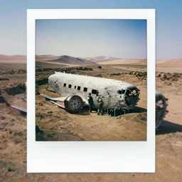 Archaeologists Finding a plane Buried in Ruins, polaroid photo, high quality, award winning