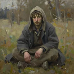 forsen as a hobo oil painting