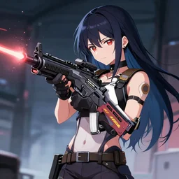 anime girl and her laser rifle