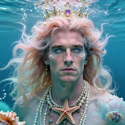 “ marlon brando portrait, fantasy, mermaid, hyperrealistic, game character, underwater, highly detailed, sharp focus, cinematic lighting, pearls, glowing hair, shells, gills, crown, water, highlights, starfish, jewelry, realistic, digital art, pastel, magic, fiction, ocean, king, colorful hair, sparkly eyes, fish, heroic, god, waves, bubbles, king ”