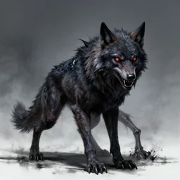ghoul wolf, cryptid, creature, horror art
