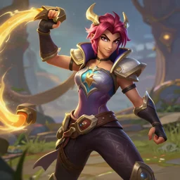 action shot of Lux (League of Legends) in the show arcane, 3d render, stylized, highly detailed, unreal engine 5, fortiche studio