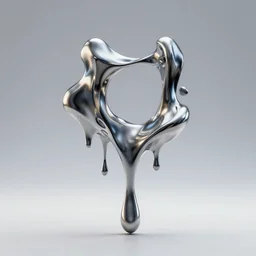 abstract impossible chrome drippy sculpture fine art jewelry, concept art, 3D object, octane render, unreal engine
