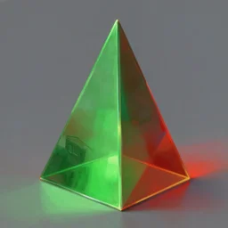 a prism shining green and red, fantasy painting