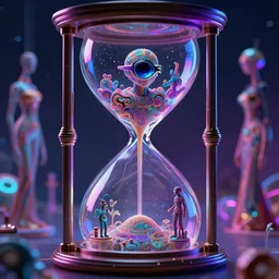 neon utopian Galaxy, raf simons fashion couture, intricately detailed tiny humanoid inside an hourglass in the style of Emiliano Ponzi and  Chris Ware, futuristic 1990s contemporary art, sci-fi,eye glass, inside view, humanoid pov, intricate artwork by Tooth Wu and wlop and beeple, octane render, trending on artstation, greg rutkowski very coherent symmetrical artwork, depth field, unreal engine, cinematic, hyper realism, high detail, octane cinema 4D render, A24 cinematography, 8k