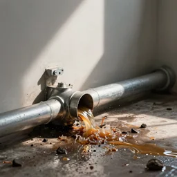 busted pipes leaking fluids everywhere, gross disgusting, surreal hyper realistic