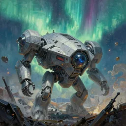 krang mothership, illustration, chaotic, invasion, thanatos, nano hex armor hull, alien starship, aurora borealis on background, disintegration, volumetric lighting, soft lighting, soft details, painting oil on canvas by craig mullins and charlie bowater, octane render, HDR, trending on artstation, 4k, 8k, HD