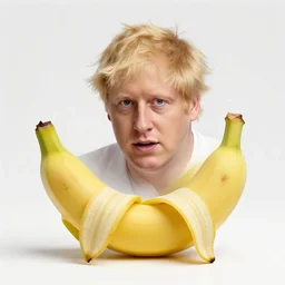 boris johnson as a banana, ultra realistic details, humor, 8 k