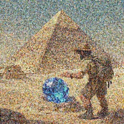 an explorer finds a cursed gem inside of a pyramid , concept art, trending on artstation 3D.