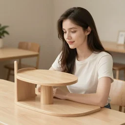 woman with a table inside, high detail, 8 k, beautiful