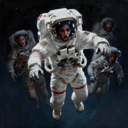 epic professional digital art of terrified astronaut in spacesuit plummeting out of space, painted, foreboding, moody lighting, horror, leesha hannigan, wayne haag, reyna rochin, ignacio fernandez rios, mark ryden, iris van herpen, best on artstation, best on cgsociety, epic, stunning, gorgeous, much wow, cinematic, masterpiece