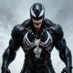 marvel's venom concept art by gerald brom, scary, photorealistic, unnerving, detailed