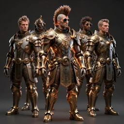 steampunk male portrait, handsome, detailed mohawk hair, monocle eye, intricate warrior armor, fullbody, by ilya kuvshinov, godessmechanic, peter mohrbacher, greg rutkowski, dramatic lighting, elden rinh, intricate, highly detailed, deviant art, sharp focus, luminous, blender, deviant art, masterpiece, ray tracing