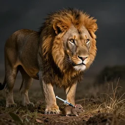 a lion injected into a rat
