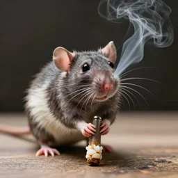 a rat smoking a blunt,