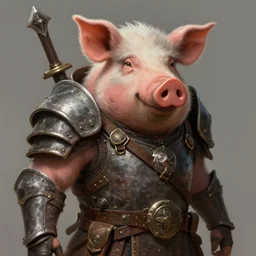a detailed portrait of a post - apocalyptic warrior pig dressed with a rugged armor, by justin gerard and greg rutkowski, digital art, realistic painting, dnd, character design, trending on artstation