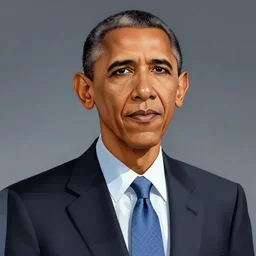 obama in the style of jamie hewlett, digital art, trending on artstation