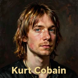 a renaissance style portrait painting of Kurt Cobain