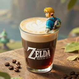 Coffee in The Legend of Zelda Breath of the Wild, ultra, highly detailed, 4k quality photo