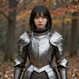 a masterpiece hyperrealistic ultradetailed fullbody photograph of a lifelike real human anime girl wearing medieval plate armor, during autumn, cute, k - pop, rough skin pores texture, desaturated, photoreal image, made by wlop, photoreal, overrendered, blender, unreal engine, extremely detailed, trending on artstation, sharp focus, 4 k