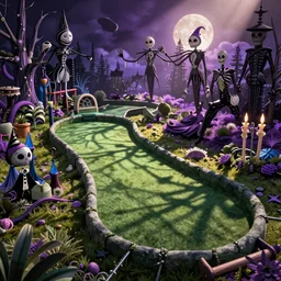 the nightmare before Christmas mini golf course