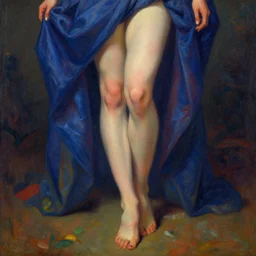 a nonconformism portrait of a woman with very long legs vibrant color scheme, highly detailed, in the style of romanticism, cinematic, artstation, moebius, greg rutkowski